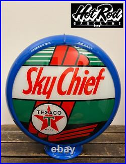TEXACO SKY CHIEF Reproduction 13.5 Gas Pump Globe (Blue Body)