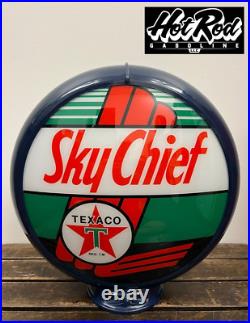TEXACO SKY CHIEF Reproduction 13.5 Gas Pump Globe (Dark Blue Body)