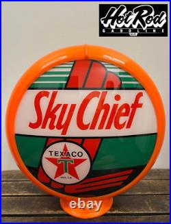 TEXACO SKY CHIEF Reproduction 13.5 Gas Pump Globe (Orange Body)