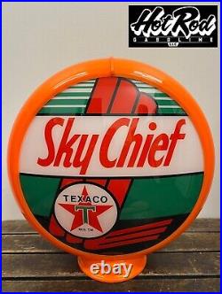TEXACO SKY CHIEF Reproduction 13.5 Gas Pump Globe (Orange Body)
