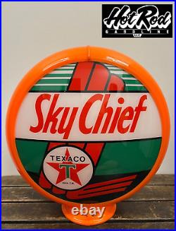 TEXACO SKY CHIEF Reproduction 13.5 Gas Pump Globe (Orange Body)