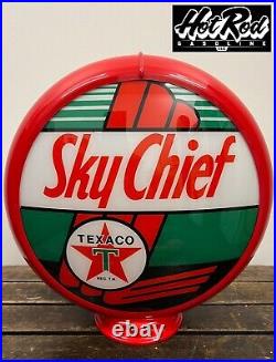 TEXACO SKY CHIEF Reproduction 13.5 Gas Pump Globe (Red Body)
