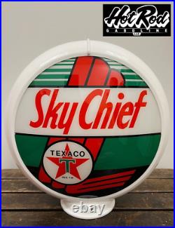 TEXACO SKY CHIEF Reproduction 13.5 Gas Pump Globe (White Body)