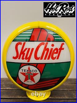 TEXACO SKY CHIEF Reproduction 13.5 Gas Pump Globe (Yellow Body)