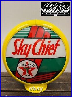 TEXACO SKY CHIEF Reproduction 13.5 Gas Pump Globe (Yellow Body)