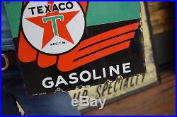 TEXACO Sky Chief Porcelain Gas Pump Plate Sign Original Station Advertising