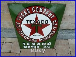 TEXACO porcelain sign 24 vintage gasoline oil pump USA Tex gas XXL gas pump oil