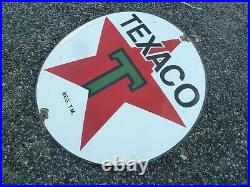 TEXACO porcelain sign advertising vintage gasoline 20 oil old gas USA Tex pump