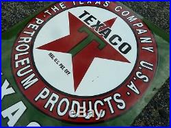 TEXACO porcelain sign advertising vintage gasoline 24 oil old gas USA Tex pump