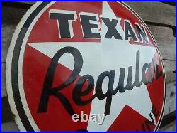 TEXAN porcelain sign advertising vintage shop 20 US logo gas pump Texaco