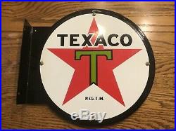 Texaco 12 Round Vintage Style Flag Sign Gas Pump Petroleum Texaco Porcelain