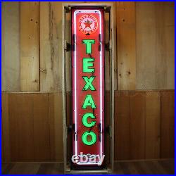 Texaco 6' Neon sign steel Case wall lamp light 72 Gasoline gas oil pump globe