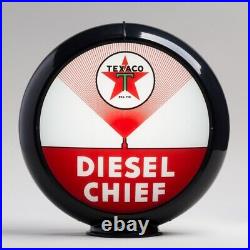 Texaco Diesel Chief Gas Pump Globe 13.5 in Black Plastic Body (G193) FREE SHIP