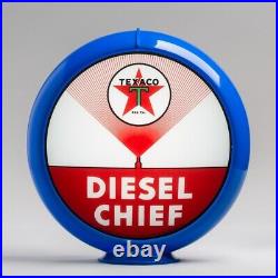 Texaco Diesel Chief Gas Pump Globe 13.5 in Light Blue Plastic Body (G193)
