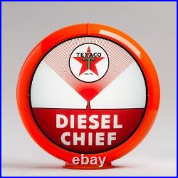 Texaco Diesel Chief Gas Pump Globe 13.5 in Orange Plastic Body (G193)