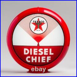 Texaco Diesel Chief Gas Pump Globe 13.5 in Red Plastic Body (G193)