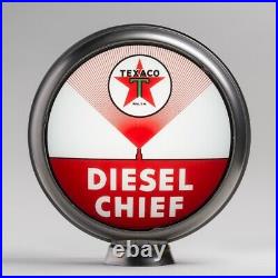 Texaco Diesel Chief Gas Pump Globe 13.5 in Unpainted Steel Body (G193)