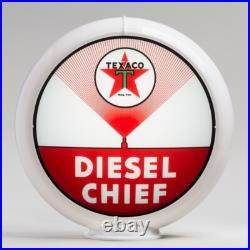 Texaco Diesel Chief Gas Pump Globe 13.5 in White Plastic Body (G193)