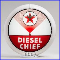 Texaco Diesel Chief Gas Pump Globe 13.5 in White Plastic Body (G193) FREE SHIP