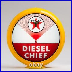 Texaco Diesel Chief Gas Pump Globe 13.5 in Yellow Plastic Body (G193)