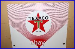 Texaco Diesel Chief Gas Station 18 Porcelain Pump Plate Sign Dated 1962 NICE