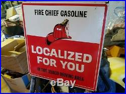 Texaco Double Sided Number Gas PumP SIGN Metal RARE FIRE CHIEF MINTY CONDITION