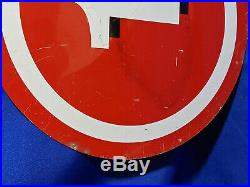 Texaco Double Sided Number Gas Pump Flange Sign #1 VTG Metal RARE Red White Blac