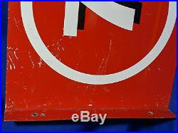 Texaco Double Sided Number Gas Pump Flange Sign #7 VTG Metal RARE Red White