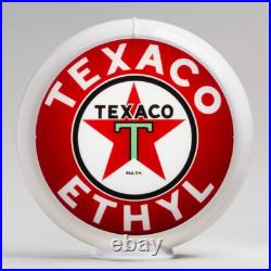 Texaco Ethyl Gas Pump Globe 13.5 in White Plastic Body (G194)