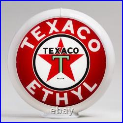 Texaco Ethyl Gas Pump Globe 13.5 in White Plastic Body (G194) FREE US SHIPPING