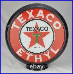 Texaco Ethyl Gas Pump Globe Red Glass Lenses Oil Filling Gas Station Decor