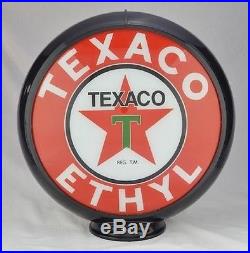 Texaco Ethyl Gas Pump Globe Sign Red Glass Lenses Oil Filling Gas Station Decor