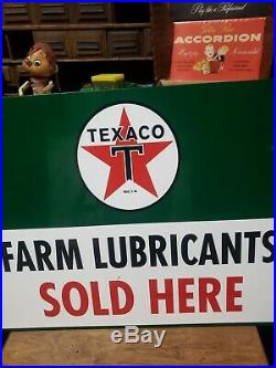 Texaco Farm Lubricants Sign Gas Oil Car Truck Dealer Pump Station