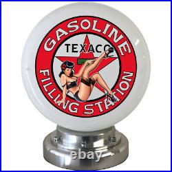 Texaco Filling Station Mini Gas Pump Globe Alloy Base LED Desk Lamp USB Powered