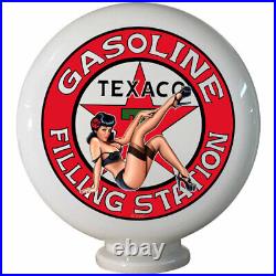Texaco Filling Station Mini Gas Pump Globe Alloy Base LED Desk Lamp USB Powered