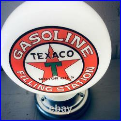 Texaco Filling Station Mini Gas Pump Globe Alloy Desk Lamp Petrol USB Powered