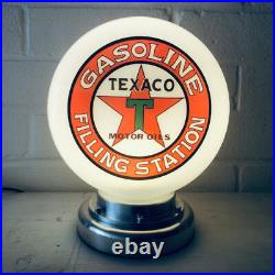 Texaco Filling Station Mini Gas Pump Globe Alloy Desk Lamp Petrol USB Powered