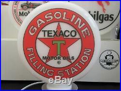Texaco Filling Station Petrol Pump Globe, Gas Pump Globe with Lamp Base Vintage