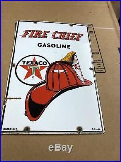 Texaco Fire Cheif Gas Pump Porcelain Signs Rare Small Version