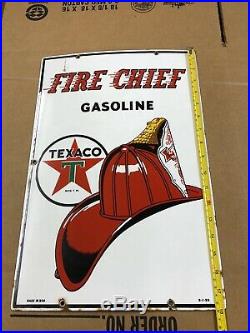 Texaco Fire Cheif Gas Pump Porcelain Signs Rare Small Version