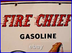 Texaco Fire Chief Advertising Sign Porcelain Oil and Gas Pump Plate Texaco Fire Chief Advertising Sign Porcelain Oil and Gas Pump Plate