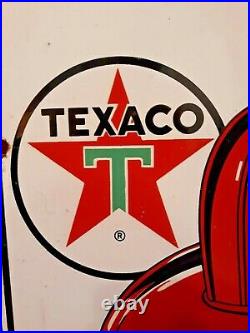 Texaco Fire Chief Advertising Sign Porcelain Oil and Gas Pump Plate Texaco Fire Chief Advertising Sign Porcelain Oil and Gas Pump Plate