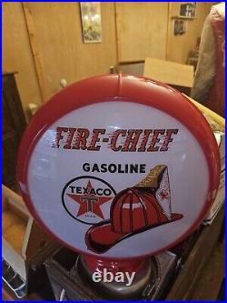 Texaco Fire Chief Gas Pump Globe 13.5 in Red Plastic Body Reproduction