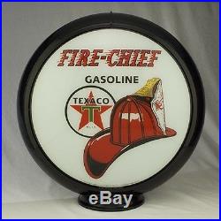 Texaco Fire Chief Gas Pump Globe Sign Glass Lenses Home Filling Station Decor