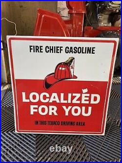 Texaco Fire Chief Gas Pump Topper Sign