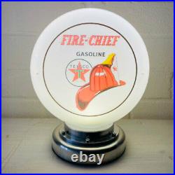 Texaco Fire Chief Mini Gas Pump Globe, Alloy Base LED Desk Lamp