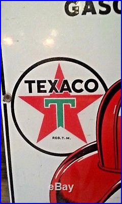 Texaco Fire-Chief Porcelain Gas Pump Plate 1947 Gas Petroleum Advertising Sign