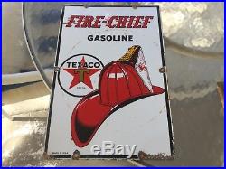 Texaco Fire Chief Porcelain Gas Pump Sign