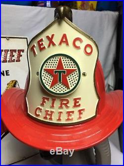 Texaco Fire Chief Porcelain Gas Pump sign, and Texaco Fire Chief Hat