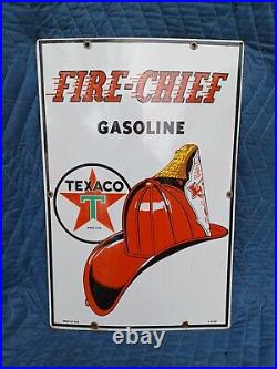 Texaco Fire Chief Porcelain Pump Plate Sign